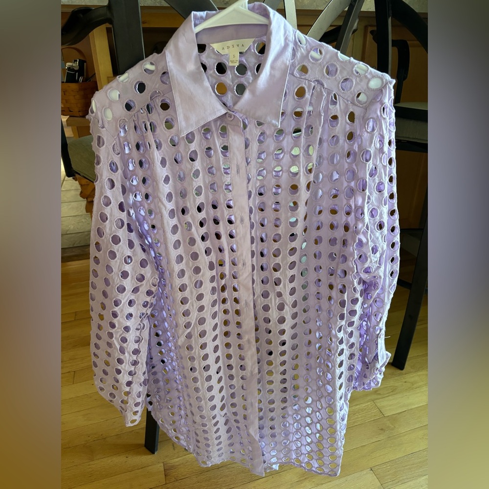 Adiva Lilac Cut-Out Blouse